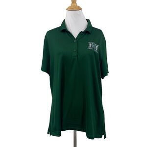 Hawaii Warrior Polo Womens XL Extra Large Green Heatgear Under Armour Shirt